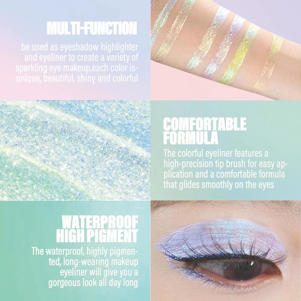 LOOKAVE Chameleon Eyeshadow Liquid Waterproof Оптически меняющие цвет тени для век Блестящие тени для век