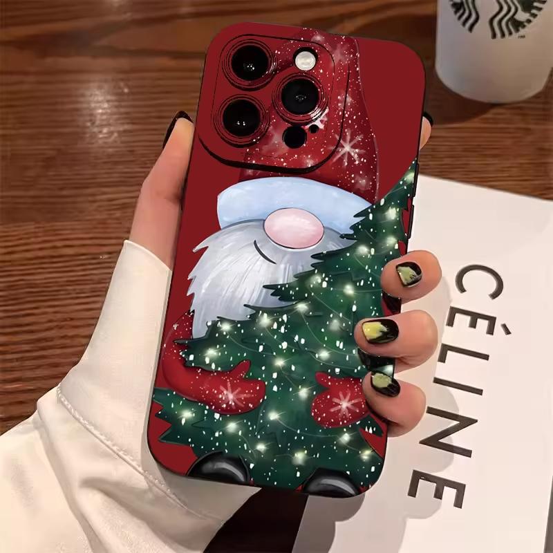 Чехол для телефона Санта-Клаус Олень Рождественская елка для Samsung S25 S24 Ultra S23 Ultra S22 S21 S20 Plus Note 20 S24 23FE Ударопрочный чехол