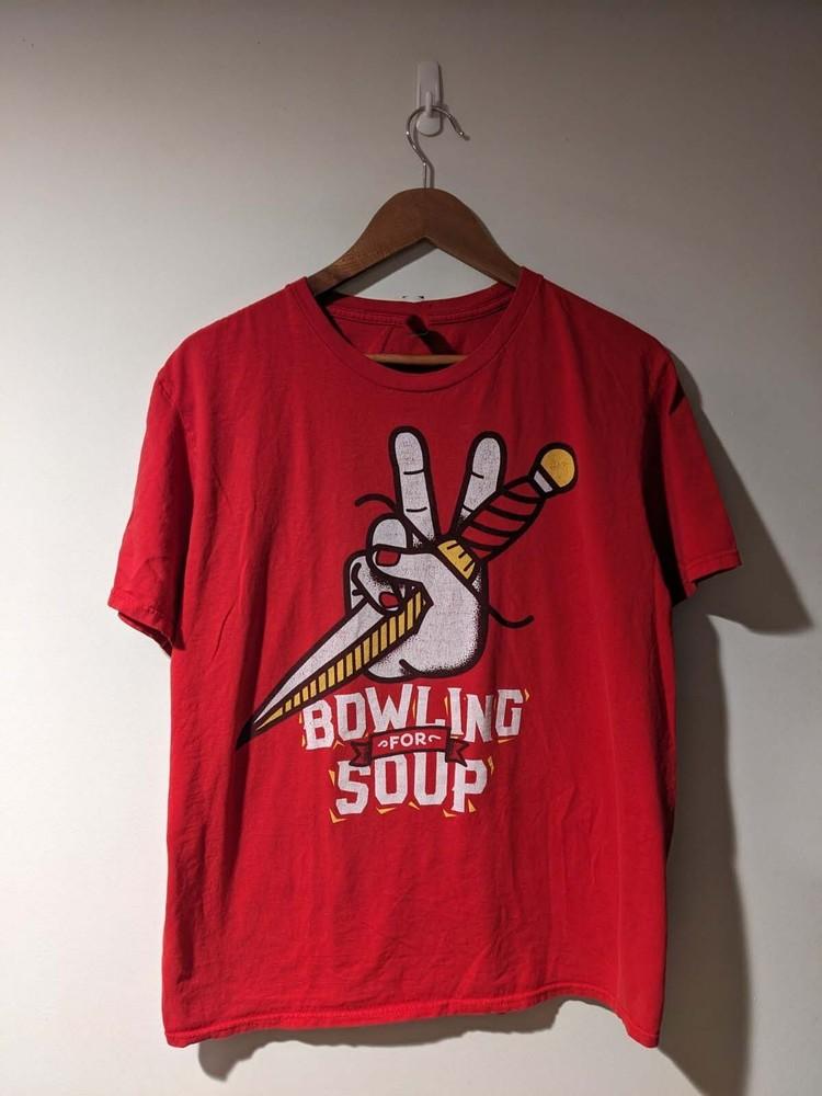 Винтажная красная футболка Bowling for Soup Peace Band Tour 2010-х годов BO1524 Унисекс