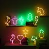 Neon Moon Lamp Holiday Light Flamingo/Heart/Moon/Pineapple/Christmas Tree LED Night Light for Home Festival Wedding Party Decor