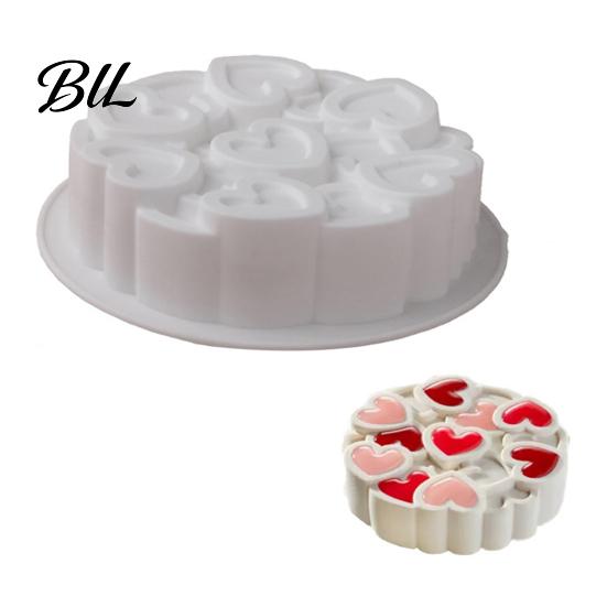 Smooth Release Cake Pan Silicone Mold Flexible Food Grade Baking for Oven And Freezer Safe Non-Stick Heart Shape Dessert Mousse Cookies Jelly