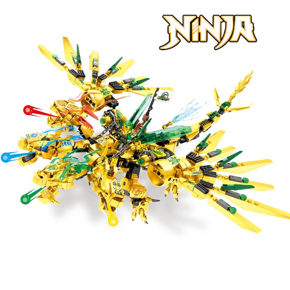Новый набор строительных блоков Ninja Lloyd Golden Ultra Flying Dragon, фигурки бойцов, классическая модель из фильма, кирпичные игрушки для детей, мальчиков, подарки