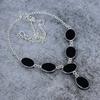 Black Onyx Gemstone Handmade 925 Sterling Silver Jewelry Necklace 18" M-411