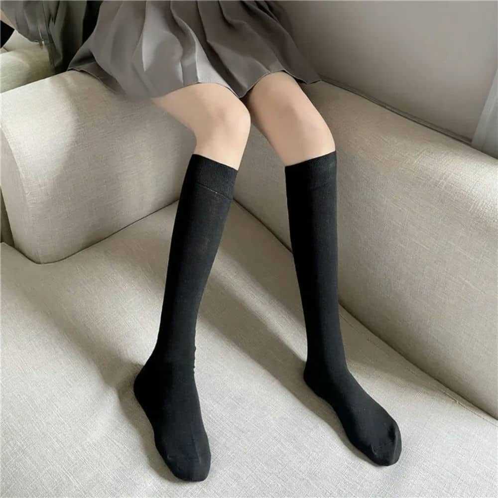 Носки женские японские студенческие носки Jk Calf в стиле ретро чулки однотонные компрессионные носки