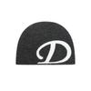 DEINET D LOGO KNIT BEANIE IN CHARCOAL