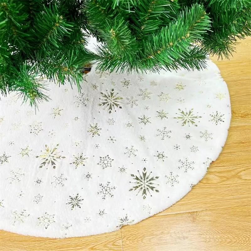 Christmas Tree Skirt Beaded Snowflake Sparkle Tree Skirt 78cm/90cm Plush Tree Skirt Christmas White Tree Skirt Decoration