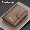 Baellerry Men's Short Wallet Multiple Card Slots Card Holder Driver's License Bag Fashion Billfold Pu Leather Notecase Zipper Coin Purse