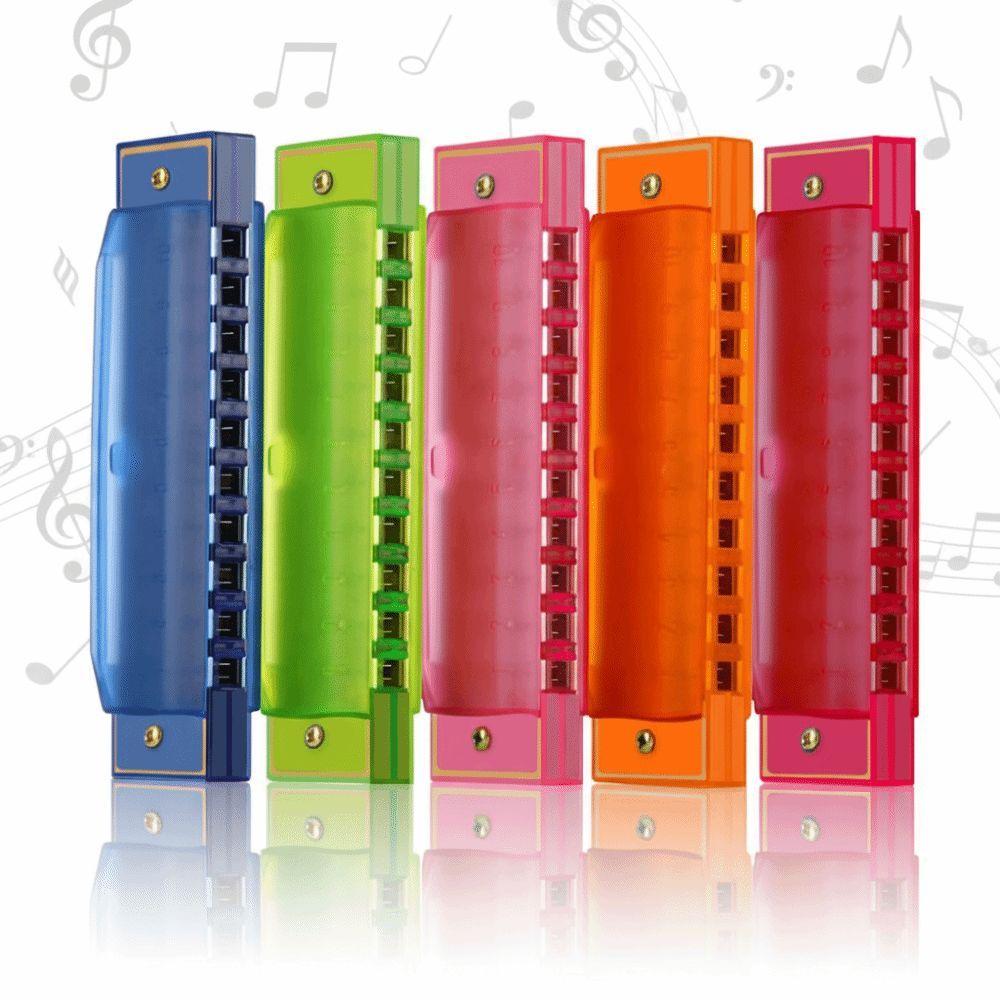 Translucent Blues Harmonica Clear Tuning Mouth Organ Children Musical Instrument  Young Learners