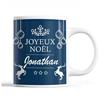 Mug - Noël Jonathan Bleu - Ceramic - 325 Ml - Dishwasher and Microwave Safe