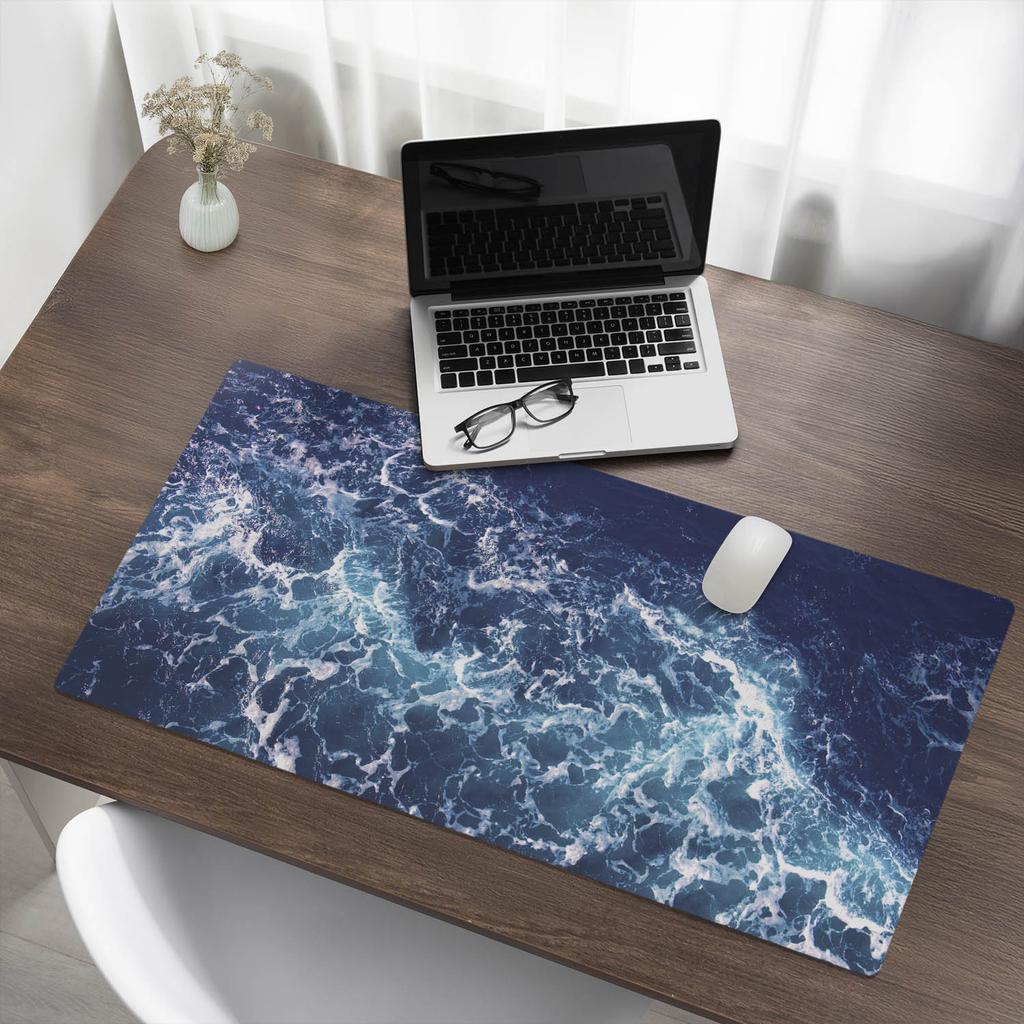 Designerska Podkładka Ochronna Pod Laptopa Morskie Fale W Ruchu 100X50 Cm