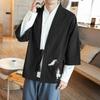 Spring and Summer Men's Three-quarter Sleeve Chinese Style Cardigan Top