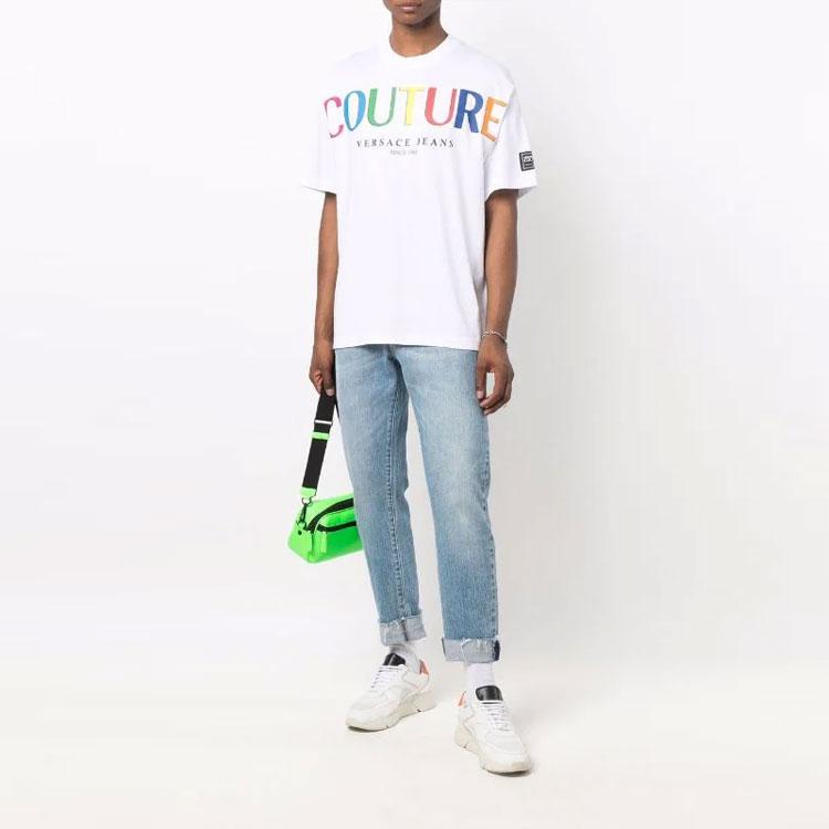 VERSACE JEANS COUTURE FW21 T Shirt Men's White Gift Recommendation 71GAHP02-CJ00P-003