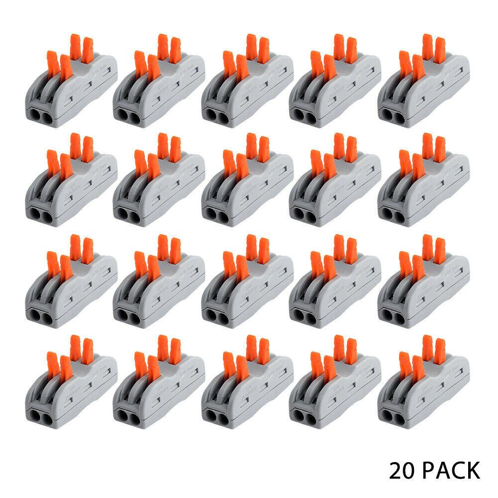 20pcs Terminal Block Lever Home Wire Connector Cable Clamp Nuts Reusable