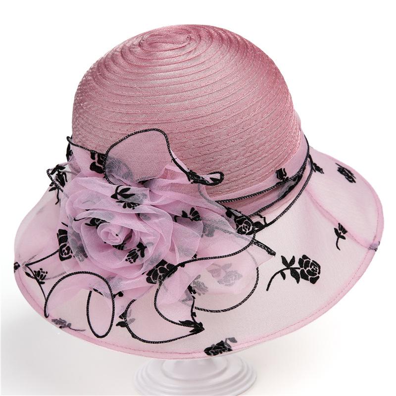 Элегантная шляпа из органзы с темпераментом, женская весенне-летняя прохладная шляпа, шляпа-ведро, универсальная шляпа-цилиндр, солнцезащитная шляпа