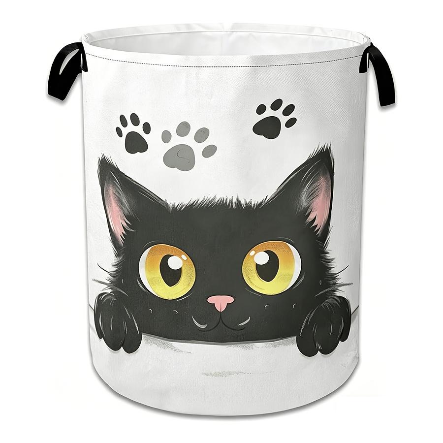 1pc, Cute Black Cat Laundry Basket, Foldable Laundry Basket, Clothes Storage Box, Suitable for Bathroom, Bedroom, And Room Decoration, Laundry Baskets