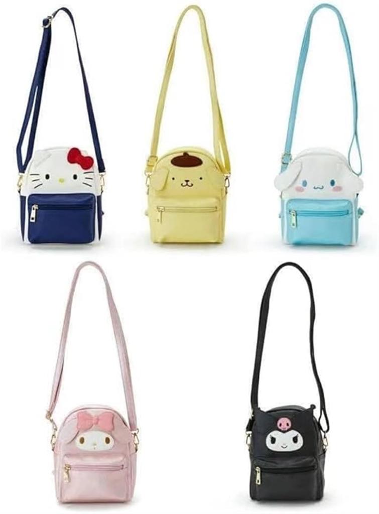 Рюкзак [Hello Kitty, Cinnamoroll, Pompompurin, My Melody, Kuromi] Сумка через плечо, Водоотталкивающая ПУ кожа, Компактный, Милый, Стильный, Популярный для