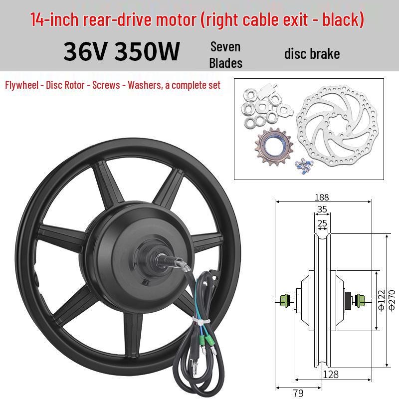 14-дюймовый складной электрический велосипед 36В/48В с высокоскоростным мотором 350Вт/400Вт, дисковыми тормозами и передним/задним приводным колесом