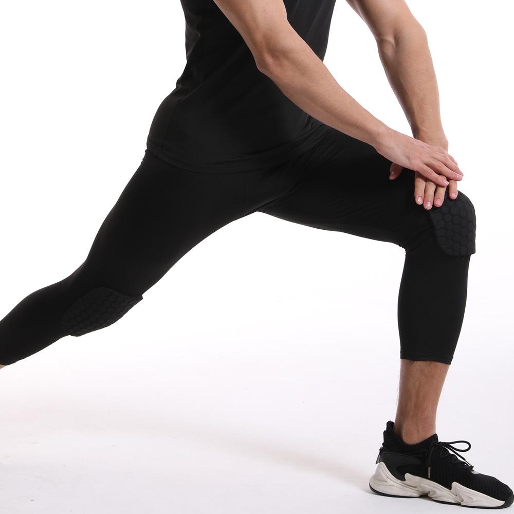 Men's Basketball Compression Pants with Knee Pads - High Elasticity for Sports & Fitness