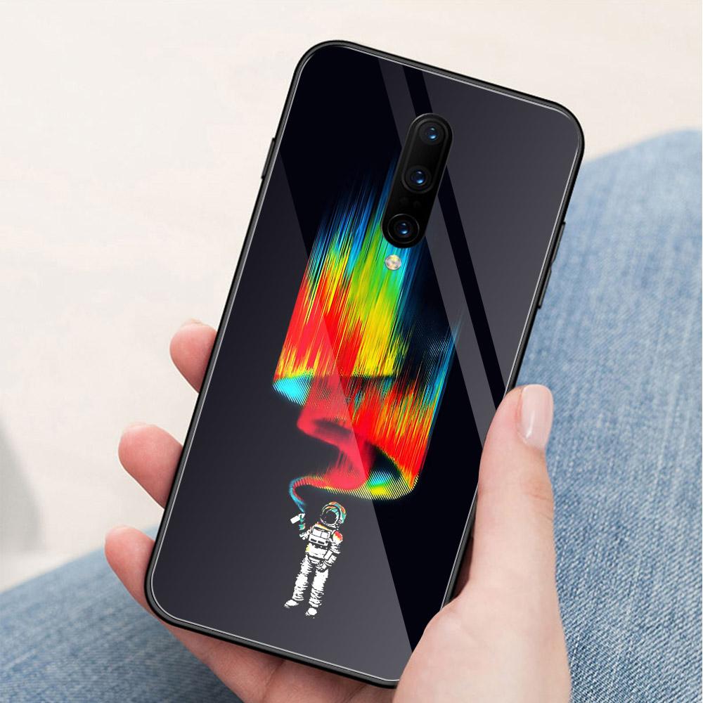 For Oneplus 7pro Case Glass Back Cover Spaceman Moon Oneplus Coque 6t Case for Oneplus 1+ 5 5T 6 Oneplus 6 6t 7 Pro