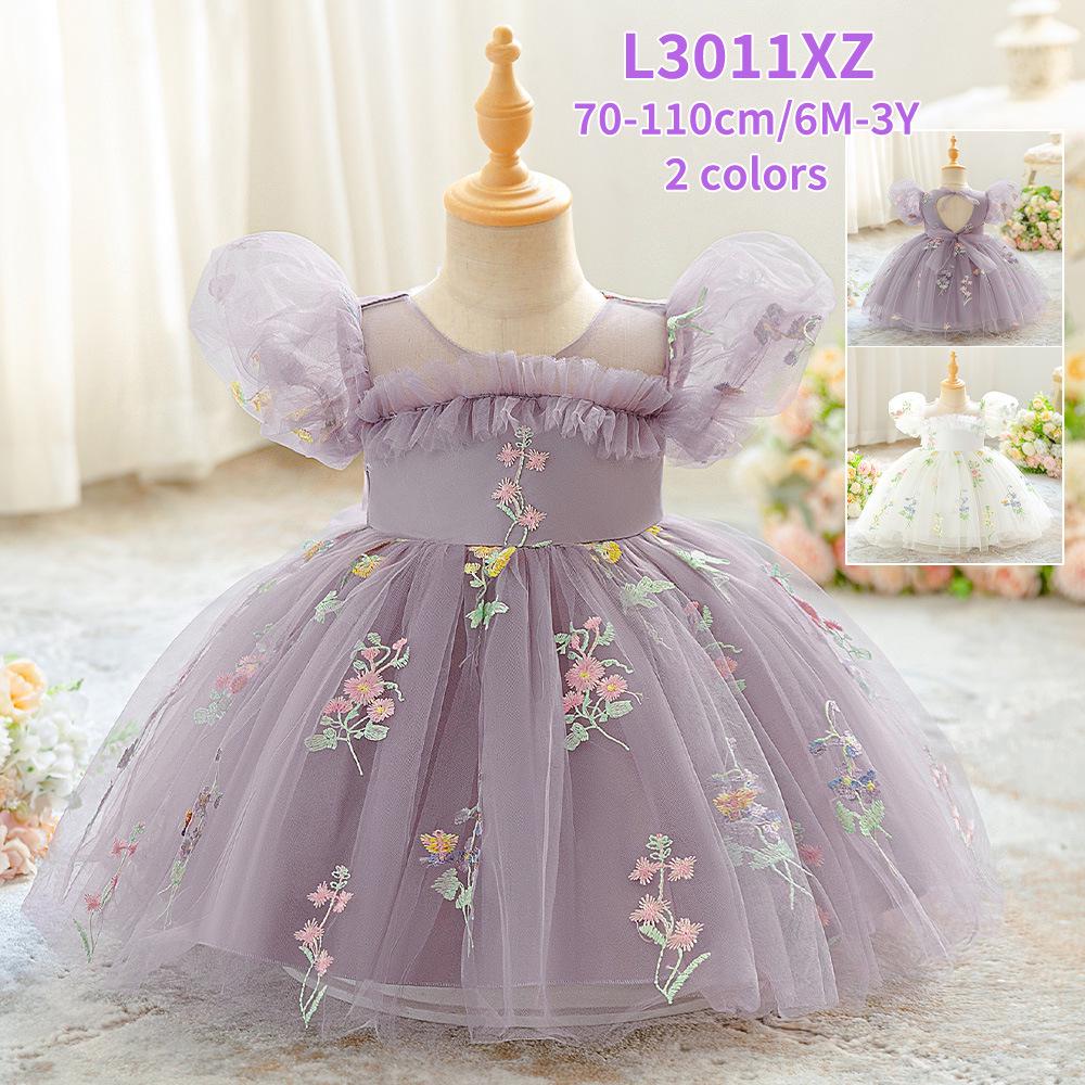 Платье принцессы с рукавами-фонариками и цветочным узором - Свадебная и парадная одежда для выступлений