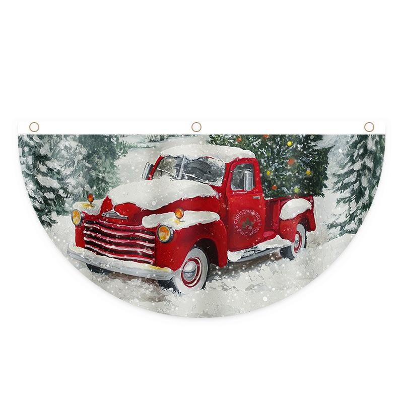 Рождественский уличный полиэстеровый веерообразный флаг Рождественский декор для дома Рождественский висячий орнамент 2024 Рождественский подарок на Новый год 2025 ARI