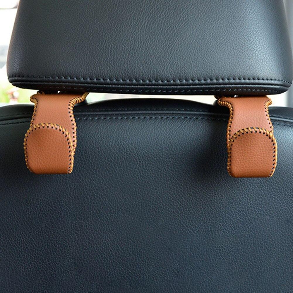 Держатель для хранения для автомобильных подголовников, крючки, подвесные кошельки, автозастежка, органайзер на заднее сиденье, искусственная кожа, задняя стойка