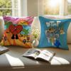 Bold Latin Singer BBad Bunny Cushion Cover Pillowcase Antidustmite Invisible Zipper Short Plush Sofa Cushion