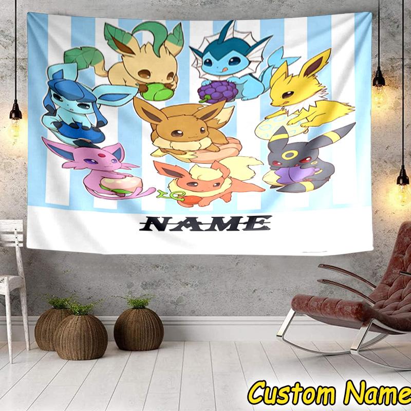 Custom Name Tapestry Pika Tapestry Room Decoration Wall Hanging for Living Room Bedroom, dormitory, Birthday and Christmas gifts