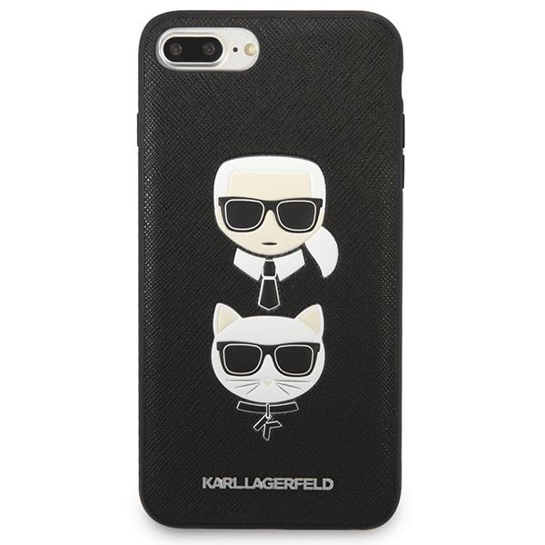 Karl Lagerfeld KLHCI8LSAKICKCBK iPhone7 Plus / 8 Plus black/black hardcase Saffiano Karl&Choupette Head