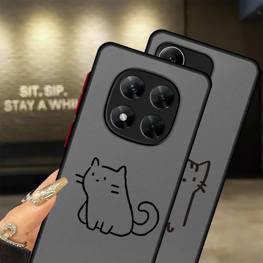 Милый Мультяшный Чехол-Кошка для Xiaomi Redmi Note 14 11 12 13C 10 9S A4 14C 13 Pro Plus Funda Задняя Крышка Телефона