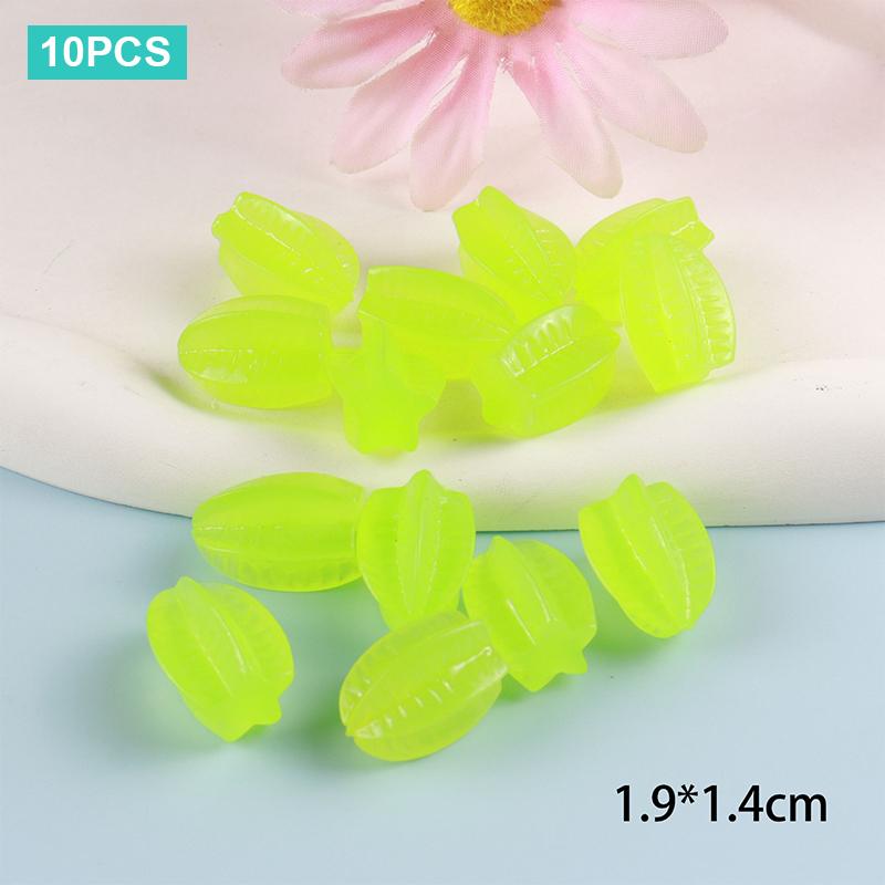 10 шт. мультяшные кавайные светящиеся мини-фигурки с имитацией фруктов настольные маленькие украшения креативные украшения своими руками аксессуары подарки