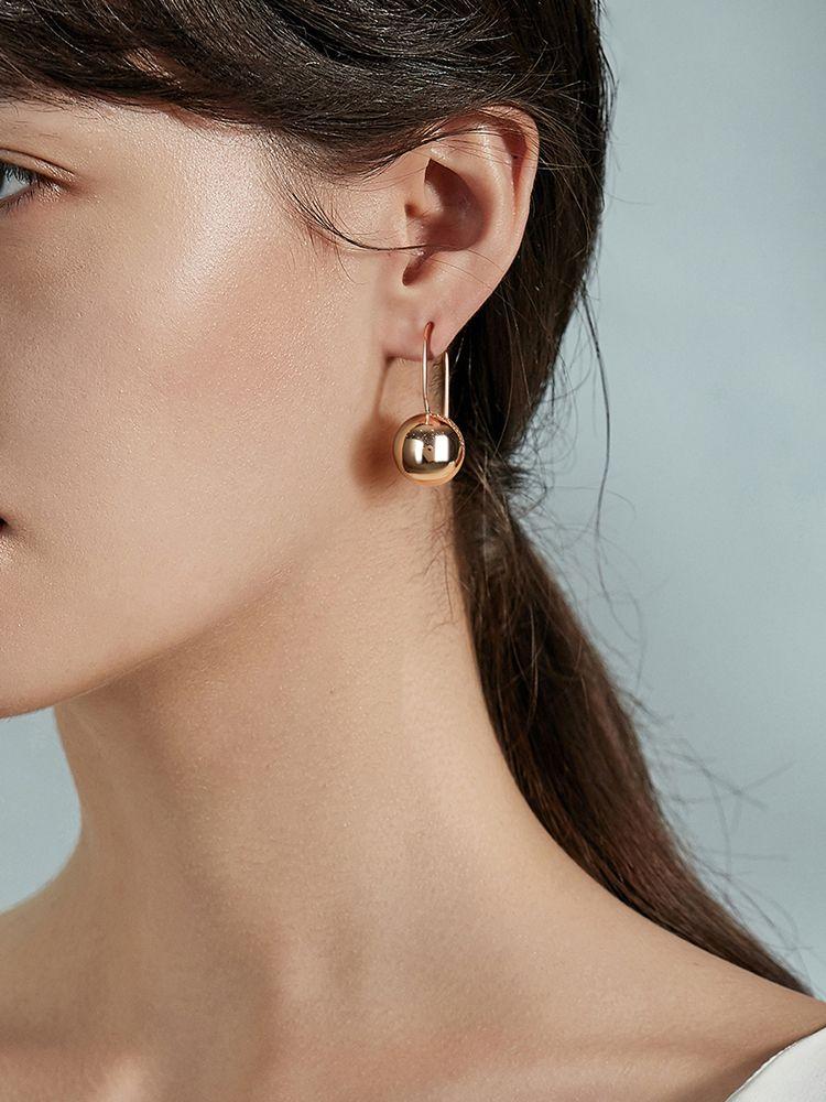 Золотые серьги-шарики для женщин, бижутерия, модные аксессуары