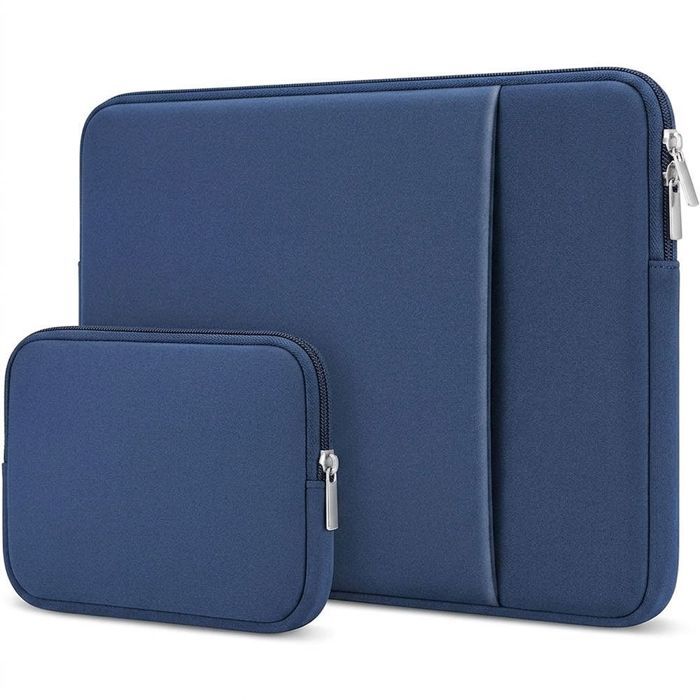 Housse pour Ordinateur Portable avec Pochette, Protection Anti-Rayures 13 Pouces - Bleu Marine