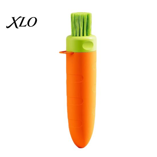 Handheld Kitchen Gadget 3-in-1 Garlic Peeler, Carrot Shape Vegetable Portable Ginger Easy Skin Remover Scrubber with Brush, Multi-Functional Tool for