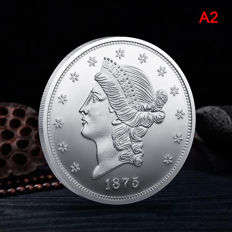 Американские памятные монеты с тиснением Статуи Свободы 1875 года, покрытые золотом