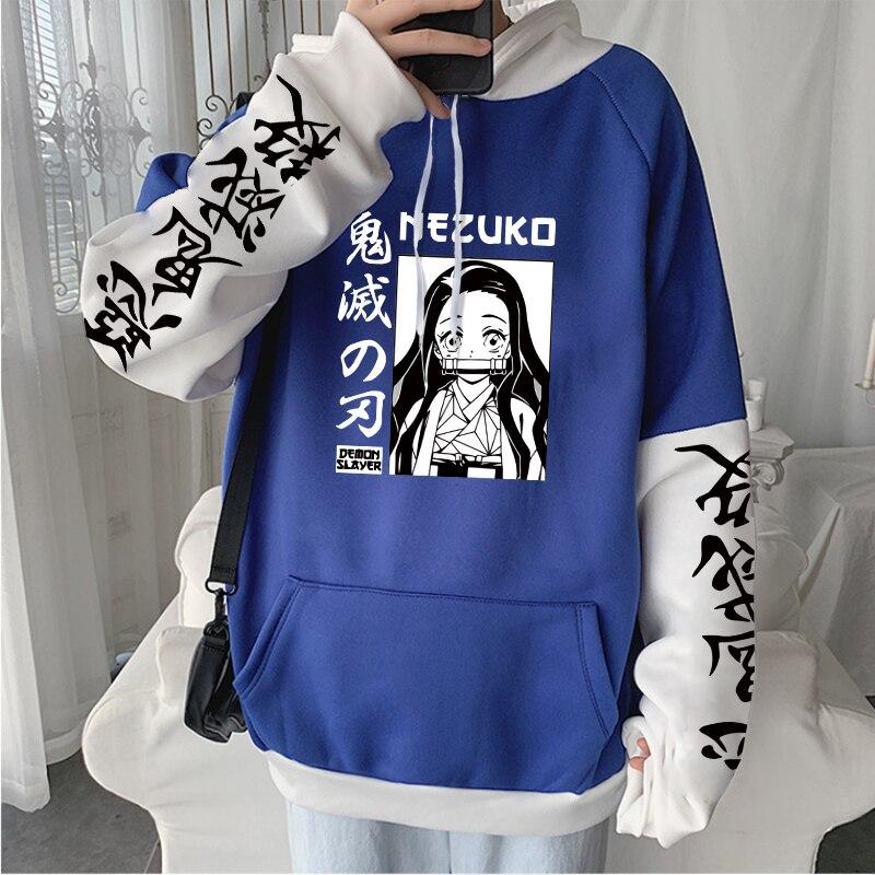 Аниме Demon Slayer Nezuko Kamado Манга толстовки с капюшоном женские Harajuku эстетичная зимняя Свободная толстовка с длинными рукавами для девочек