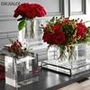 Crystal Transparent Glass Vase Modern Simplicity Flowerpot Hydroponic Plant Container Home Decoration Accessories Flower Vases
