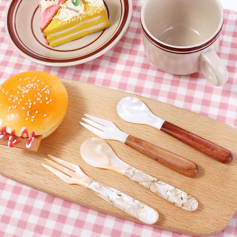 Kitchen Tool Condiment Conch Scoop Natural Caviar Ice Cream Dessert Spoon Teaspoon Fork Shell Spoon