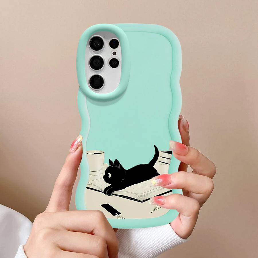 Милый Чехол-Котик для Samsung Galaxy S20 FE S21 S25 S24 A25 A26 S23 Plus S22 Ultra Мягкий Чехол для Телефона A24 A54 A35 A34 A55 A36