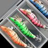 5Pcs 10CM/12G Luminous Shrimp Bait with Squid Jig Hook Realistic Bionic Artificial Lure Saltwater Freshwater Bass Walleye Trout Fishing Accessories