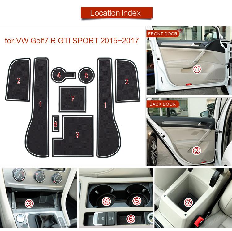Противоскользящий коврик для паза под калитку для VW Golf 7 GTI R 2013 2014 2015 2016 2017 2018 2019 MK Door Groove Нескользящая накладка Резиновая подставка