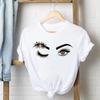Tee Shirt Lady Love Heart Eye Lashes Clothes Female T Women Top Short Sleeve Casual Fashion Tshirt Summer Graphic T-shirts