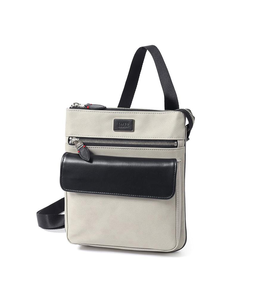 Takeo Kikuchi Cima Vertical Shoulder Bag, Made in Japan, No. 740112, Beige