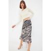 Pink Midi Knitted Skirt With Flounce Animal Pattern Skirt Twoaw20et0241