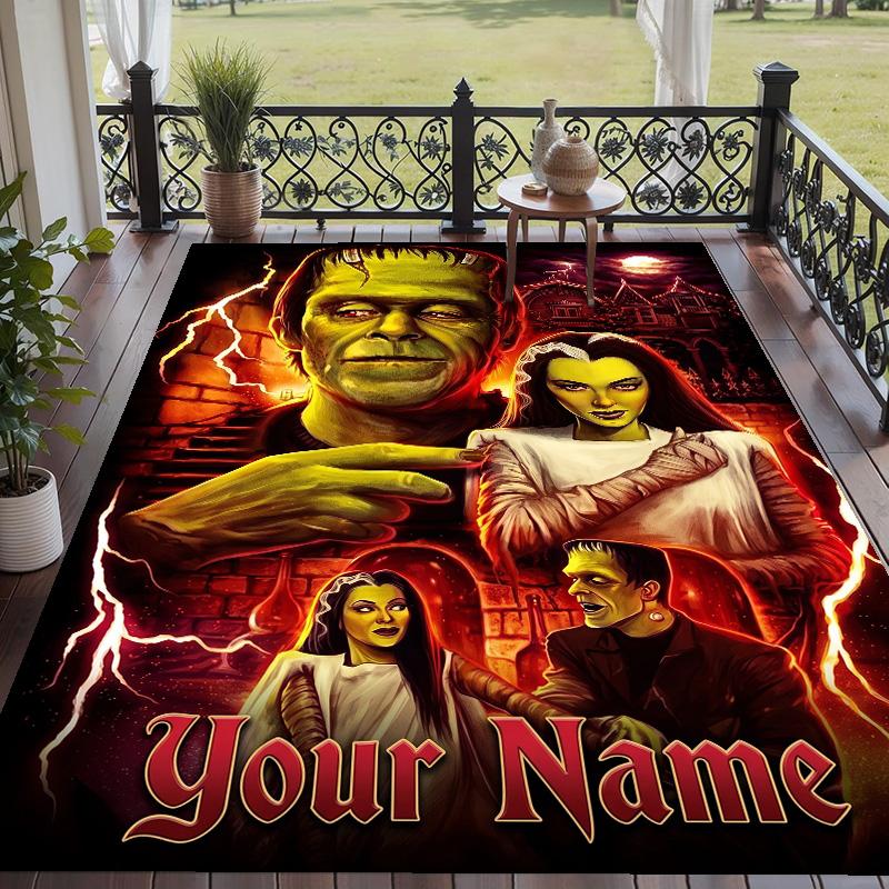 Custom Text The Munsters Pattern Floor Rug Soft Indoor Carpet Mat Living Room Bedroom