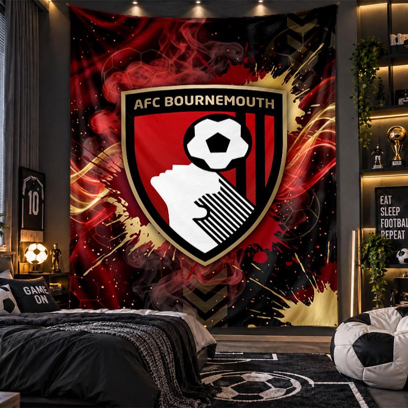 Wall Hanging Tapestry Bournemouth Football Print Cloth for Living Room Bedroom Home Decor