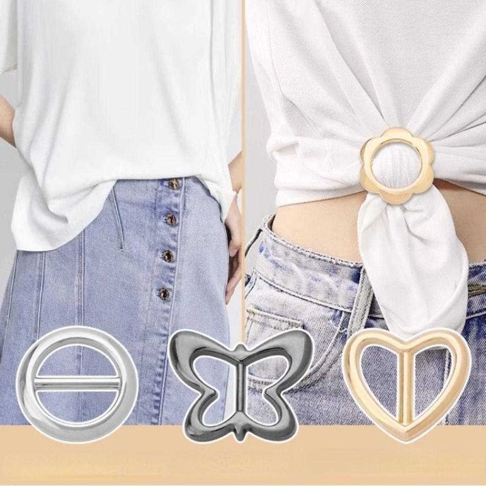 Butterfly Waist Adjustment Fixed Snap Round Heart Clothing Corner Knotted Buckles Elegant   Girls
