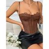 Sexy Sexy Gathered Corset Eyelash Lace Lace Perspective Pure Desire Sling Corset Sling Tops
