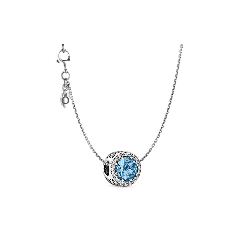 Pandora Solid color hollow inlaid charm 925 silver beads women's silver 791725NBS