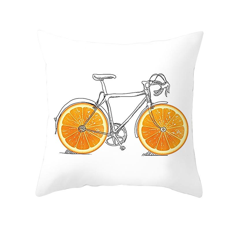Flower and Grass Bicycle Pillow Cover for Home Ins Nordic Pillow Photo Small Fresh Cushion